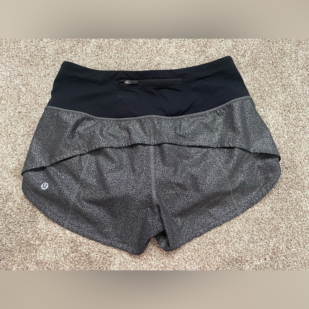 Lululemon Silver Speed Up Shorts Size 8